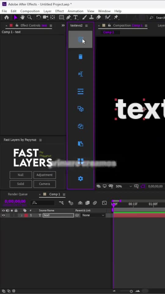 Fotograma de la animación de texto